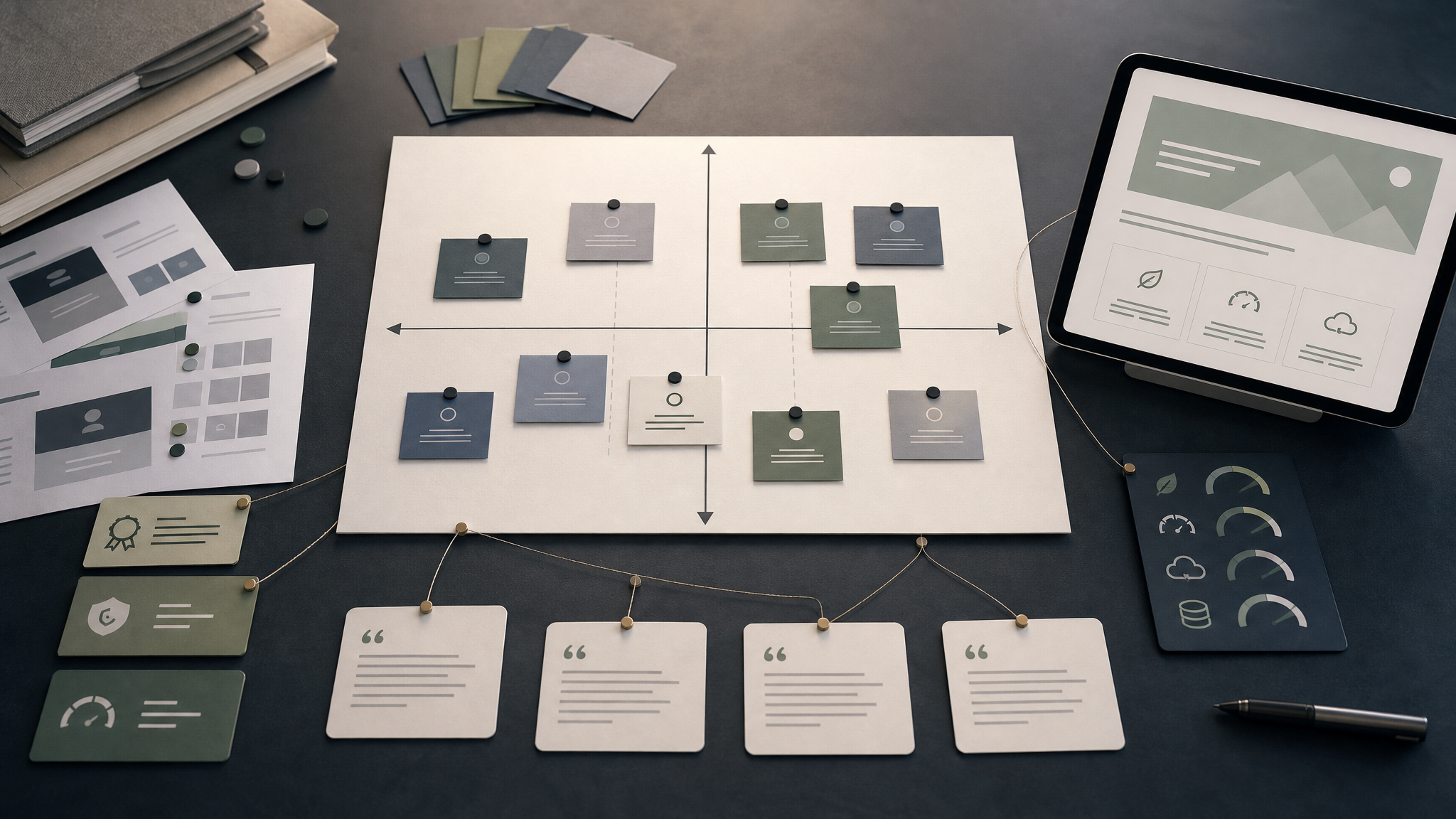 Carte de positionnement marketing B2B avec matrice concurrentielle et décisions digitales
